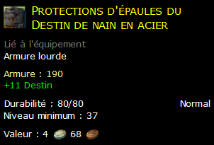 Protections d'épaules du Destin de nain en acier