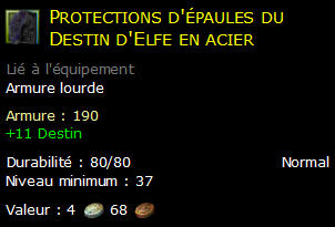 Protections d'épaules du Destin d'Elfe en acier