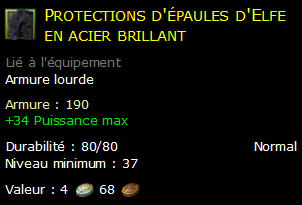 Protections d'épaules d'Elfe en acier brillant