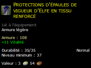 Protections d'épaules de vigueur d'Elfe en tissu renforcé