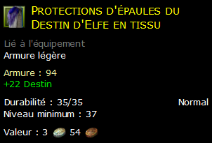 Protections d'épaules du Destin d'Elfe en tissu