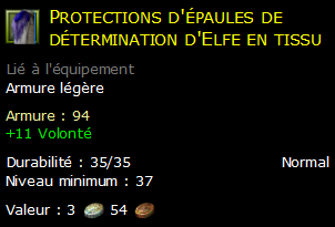 Protections d'épaules de détermination d'Elfe en tissu