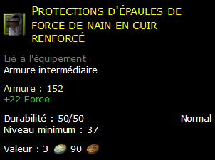 Protections d'épaules de force de nain en cuir renforcé