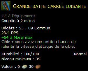 Grande batte carrée luisante