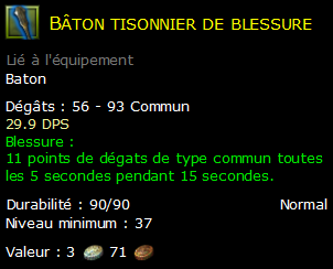 Bâton tisonnier de blessure