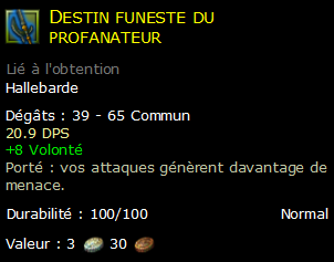 Destin funeste du profanateur