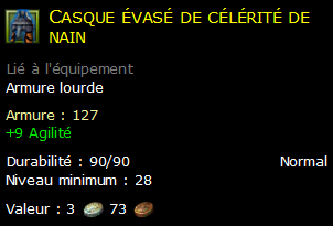 Casque évasé de célérité de nain