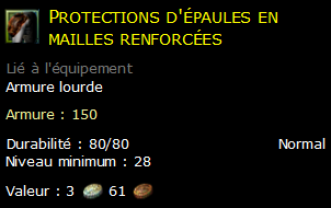 Protections d'épaules en mailles renforcées