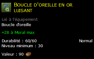 Boucle d'oreille en or luisant