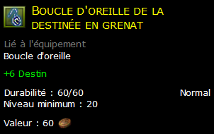 Boucle d'oreille de la destinée en grenat