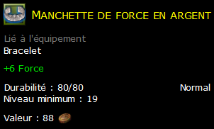 Manchette de force en argent