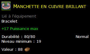 Manchette en cuivre brillant