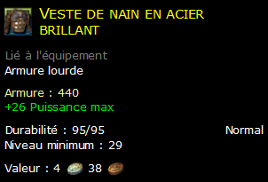 Veste de nain en acier brillant