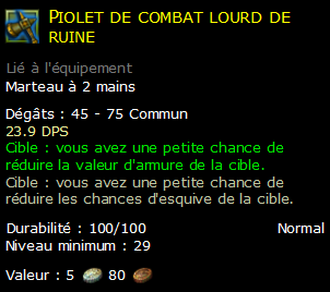 Piolet de combat lourd de ruine