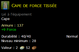 Cape de force tissée