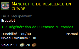 Manchette de résilience en cuivre