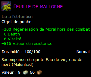 Feuille de mallorne