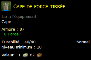 Cape de force tissée