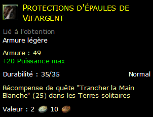 Protections d'épaules de Vifargent