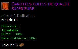 Carottes cuites de qualité supérieure