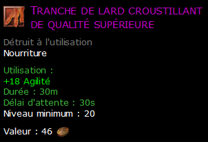 Tranche de lard croustillant de qualité supérieure