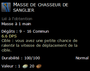 Masse de chasseur de sanglier