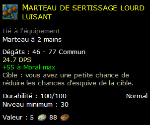 Marteau de sertissage lourd luisant