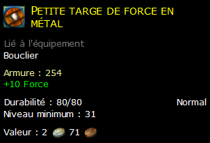 Petite targe de force en métal