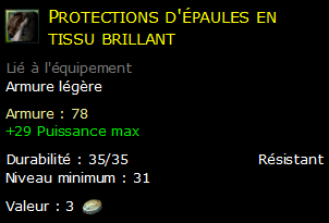 Protections d'épaules en tissu brillant