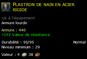 Plastron de nain en acier rigide