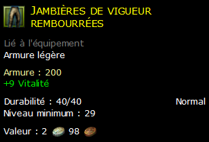 Jambières de vigueur rembourrées