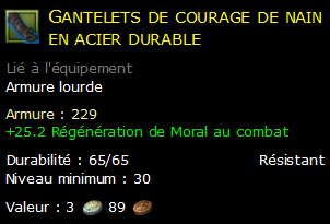 Gantelets de courage de nain en acier durable