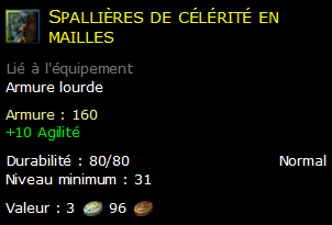 Spallières de célérité en mailles