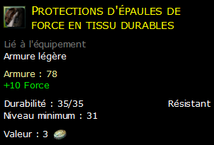 Protections d'épaules de force en tissu durables