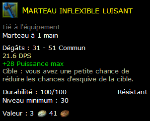 Marteau inflexible luisant