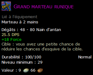 Grand marteau runique