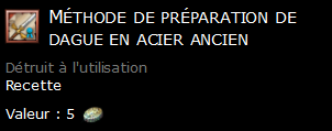 Méthode de préparation de dague en acier ancien