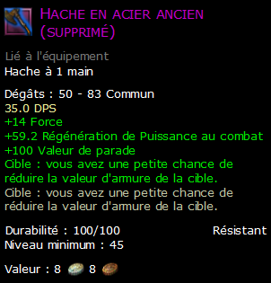 Hache en acier ancien (supprimé)