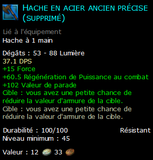 Hache en acier ancien précise (supprimé)