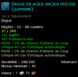 Dague en acier ancien précise (supprimé)