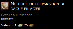 Méthode de préparation de dague en acier