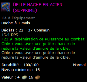 Belle hache en acier (supprimé)