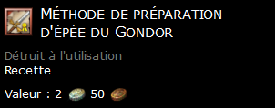 Méthode de préparation d'épée du Gondor