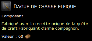 Dague de chasse elfique