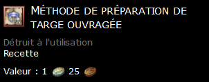 Méthode de préparation de targe ouvragée