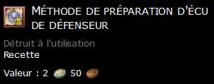 Méthode de préparation d'écu de défenseur