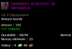 Jambières robustes de défenseur