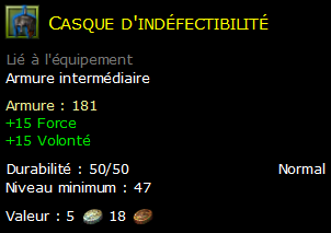 Casque d'indéfectibilité