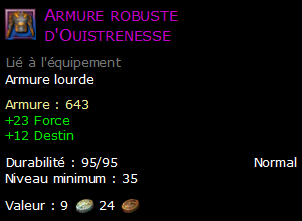 Armure robuste d'Ouistrenesse