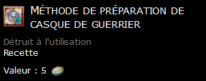 Méthode de préparation de casque de guerrier